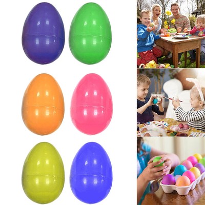 12//24x Easter Plastic Eggs 2 Part Fillable Party Favor Toy Filler Surprise Hunt
