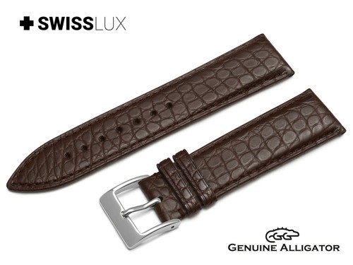 Crocodile Alligator Leather For BVLGARI Watch Dark Brown Strap Band Buckle Pins - Picture 9 of 10