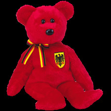TY BEANIE BABIES "GRAF VON ROT" THE BEAR  GERMANY  MINT WITH MINT TAG