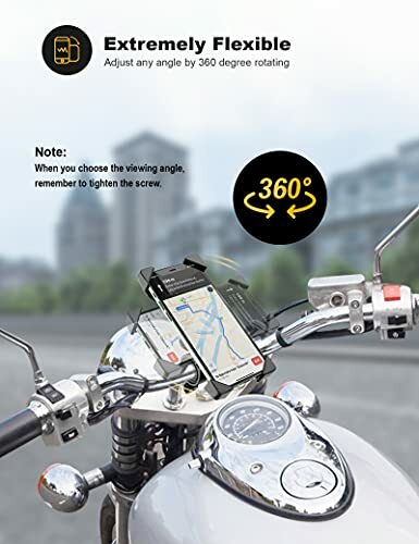 Grefay Support Téléphone Vélo, Support Smartphone de Moto, Universel Porte Vélo - Photo 6/7