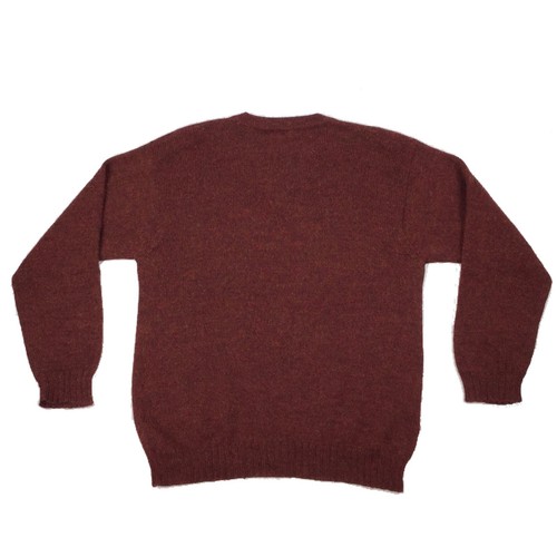 100 in Pure di V alpaca Brick a Maglione M Red Vicunita L scollo La con Baby Peruvian lana q6wII7
