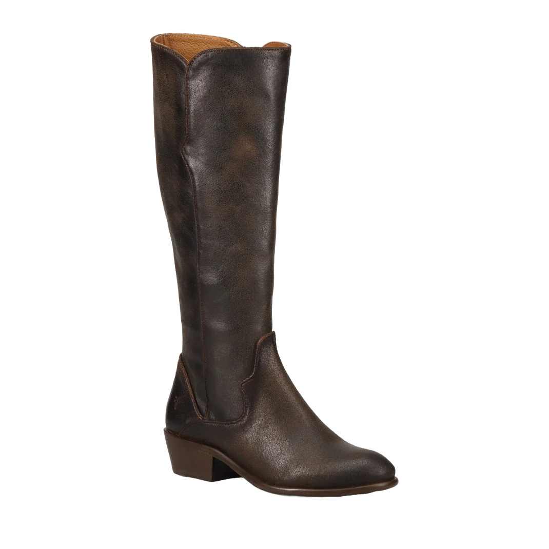 Frye Ladies Carson Piping Chocolate Tall Western Boots FR41360 - Main Image
