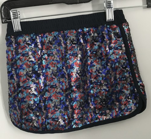 Little Marc Jacobs girls navy blue red sequined elastic waist skirt sz 4y - Picture 2 of 4
