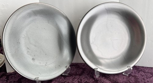 Ikea Sweden Dinera Dinner Plates 10 1/4” Gun Metal 18691 Romania MINT Lot Of 7 - Picture 4 of 12