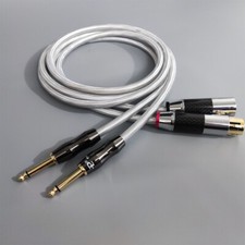 Pair Silver plated XLR Male and Female 6.35mm 1/4" TRS stereo Cable microphones