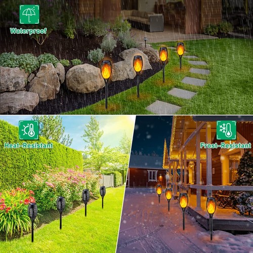 Solar Lights Outdoor Solar Torch Light with Flickering Flame for Garden Decor... - Picture 4 of 6