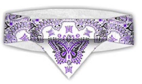 Biker lila Schmetterling mit Strass Doo Rag, Bandana, Stirnband 100 % Baumwolle - Bild 2 von 2