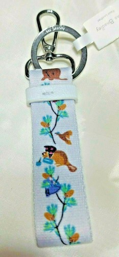 Vera Bradleys SCHLAUFE SCHLÜSSELANHÄNGER mit Karabinerverschluss in MERRY MISCHIEF COOL Muster, Neu mit Etikett - Bild 3 von 4