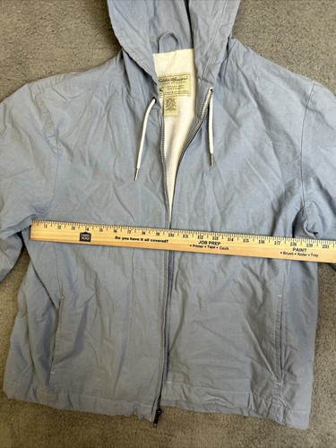 Eddie Bauer Outsoor Jacket Women’s Large Full Zip Light Blue Hooded Coat Cotton - Picture 14 of 19