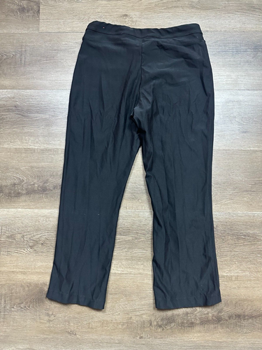 Nike Wide Leg Spandex Pants Youth Girls S Black Embroidered Logo Activewear - Picture 4 of 6