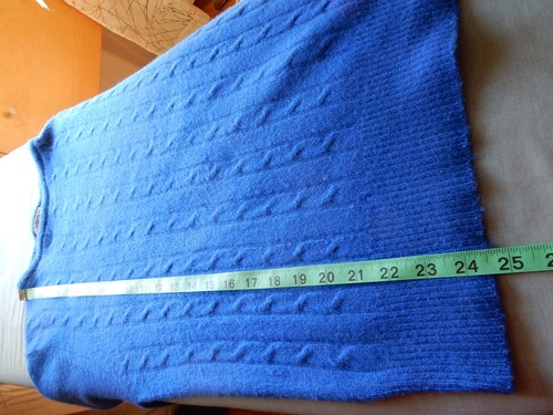 I.MAGNIN 100% CASHMERE BLUE CREW NECK LONG SLEEVE CABLE KNIT ON FRONT SWEATER M - Bild 8 von 8
