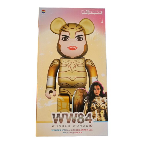 MEDICOM Wonder Woman BE@RBRICK WW84 DC Golden Armor 400% BE@RBRICK Sealed Box - Picture 4 of 6