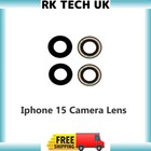 Najwyższej jakości obiektyw tylnego aparatu Szkło zamiennik do iPhone 15 + klej UK