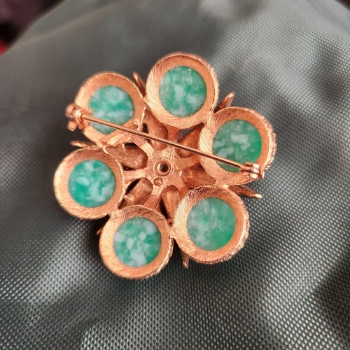 Vintage Brosche signiert Marvella grün und Strass **LESEN** - Bild 8 von 8