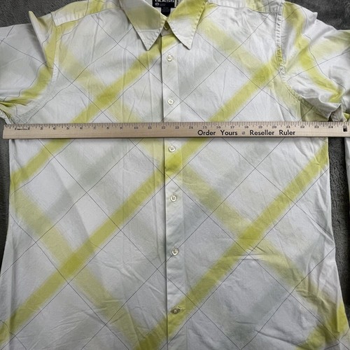VTG Guess Mens XL Yellow Plaid Button up Long Sleeve Shirt 90s Y2K Preppy Casual - Picture 6 of 11