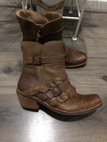 Anthro Latigo Sz 8.5 Paz Braid Booties Boho Brown Leather Western Boots Women’s - Picture 2 of 9