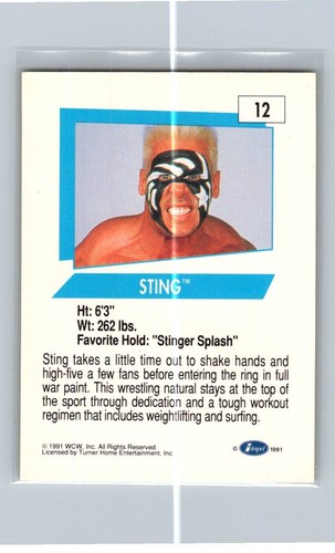 Sting 1991 Impel WCW WWE WWF NWA TNA AEW - Picture 2 of 2