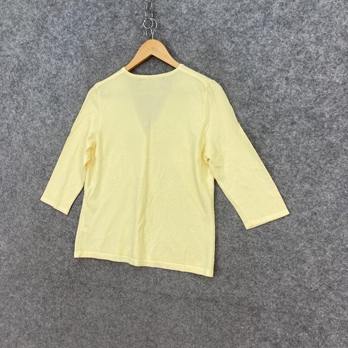 Marco Polo Womens Knit Top Size M Medium Yellow Short Sleeve V-Neck 30226 - Picture 11 of 12