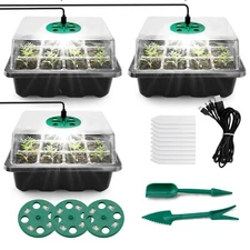  Seed Starting Kit with Grow Light Nursery Tray- Flower Pot Plant Growing Tray 