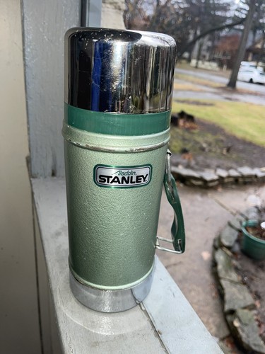 Vintage Aladdin Stanley Thermos Bottle 24oz Wide Mouth A-1350B Green - Picture 15 of 24