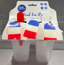 Cook Savvy Oval Ice Pop Mold, 4 Piece Set