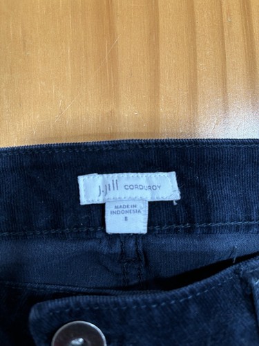 J. Jill Blue velvet corduroy straight leg casual pants size 8 Soft Textured - Picture 12 of 13