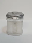 Vintage Ponds Face Cream Milk Glass Container. Silvertoned Lid. 2.5 Inches
