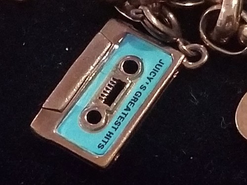 juicy couture vintage Charm bracelet RETIRED Charms MICROPHONE GUITAR CASSETTE - Picture 2 of 17