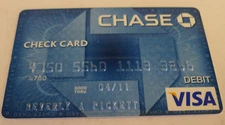Chase Bank Check Card Debit Visa - Un-Signed - Vintage Expired Collectible