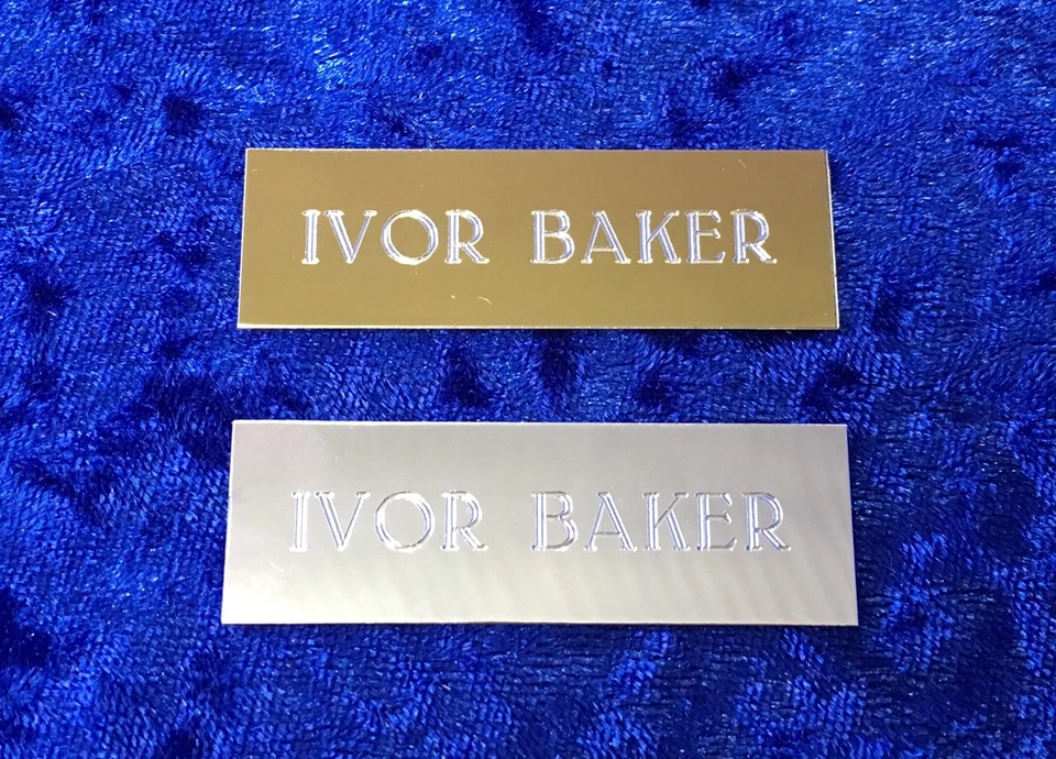 Personalisierte Gravur Platte Etikett Hochzeit Sitzgelegenheit Bürotür Gold Silber 50 mm