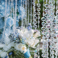 104ft DIY Acrylic Beads Curtain Chandelier Lamp Chain Wedding Party Home Decor