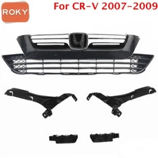 6PCS For CR-V 2007-2009 CRV Front Upper Lower Chrome Grille Grill Mesh Brackets