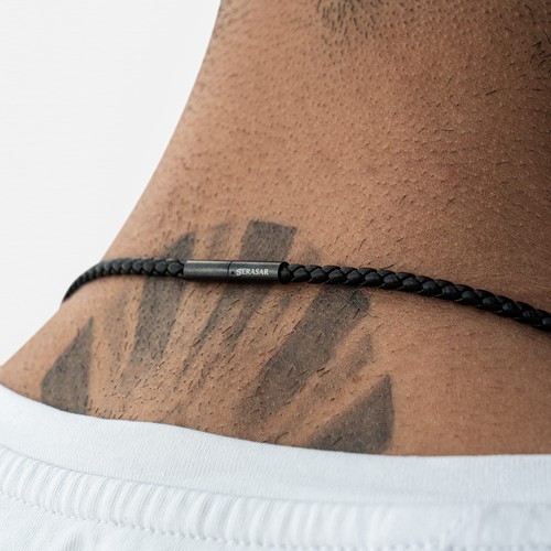 SERASAR | Men's Leather Necklace "Arrow" with Stainless Steel Pendant - 3 Colors - Bild 8 von 22