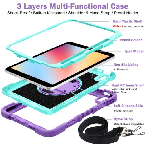 Funda con correa para el hombro resistente a prueba de golpes con soporte de goma 10.9" 10.ª generación para Apple iPad - Imagen 2 de 65
