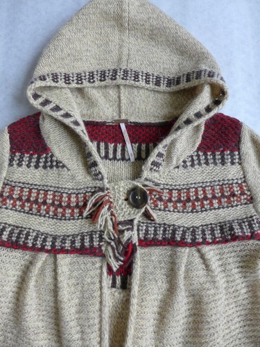FREE PEOPLE Fair Isle Gretel Swing Suéter con Capucha Lana Angora Beige/M Verde/L - Imagen 30 de 39