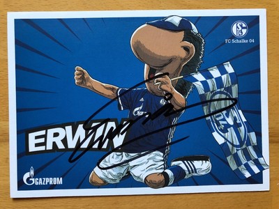 Mascot Erwin Ak Fc Schalke 04 Autograph Card 2017 18 Original Ebay