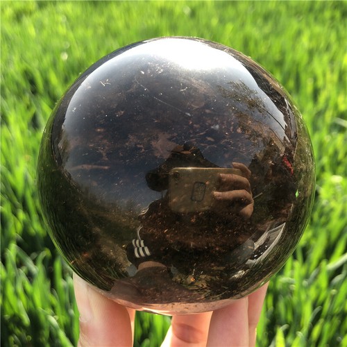 2.04LB Natural Smokey Quartz sphere quartz Crystal Ball Reiki gift specimen - Picture 20 of 24