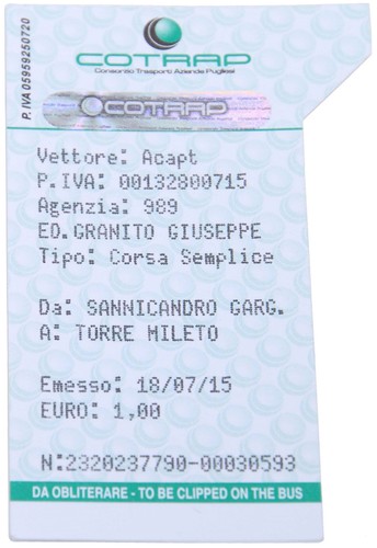 Busticket Acapt San Nicandro Garganico - Torre Mileto
