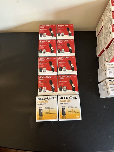 Factory-Sealed 8 Box ACCU-CHEK Guide Test Strips + 2 Box FastClix Lancets - Picture 2 of 3