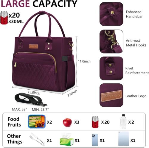 MIYCOO Lunch Bag Lunch Box Women - Leakproof Insulated Lunch Cooler Bag - Picture 2 of 2