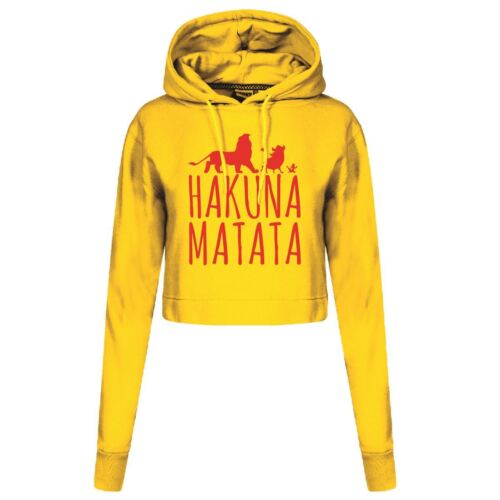 Hakuna Matata NUEVA Top Rey León Broma Damas Crophood Sudadera con Capucha - Imagen 21 de 21