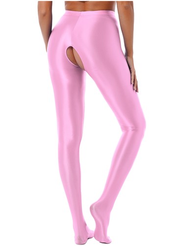 Women's Oil Glossy Pantyhose Shiny High Waist Tights Yoga Pants Sports Trousers - Picture 65 of 203