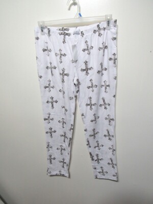 New One Blonde One Brunette Legging Size 3X Woman/Juniors White  Crosses Goth