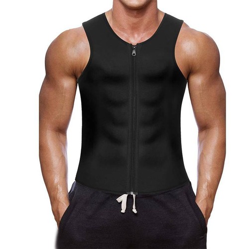 Men Waist Trainer Sauna Vest for Weight Loss Sweat Workout Shirt Compression Top - Picture 13 of 24