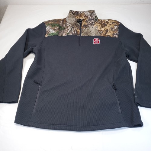 Colosseum Pullover 3XL Black Camouflage NC State Wolfpack Waffle Weave 1/4 Zip
