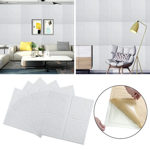 5-20PCS Waterproof 3D Tile Brick Wall Sticker Foam Panel Wallpaper Self-adhesive - Picture 4 of 12
