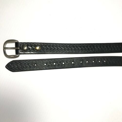 Cinturón para hombre Cabela negro 46 cesta de cuero estampado tejido informal hebilla de latón para hombre - Imagen 9 de 11