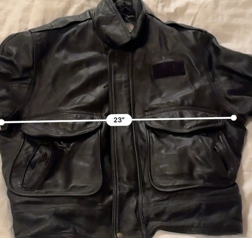 Chaqueta de vuelo de cuero de aviación Perrone vintage para hombre hecha en EE. UU. Talla XL US Airways - Imagen 12 de 13