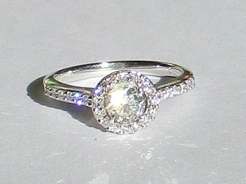 Platinum 950 Diamond Halo Engagement / Dress Ring Size L 1/2 ~ TCW 0.71 Points - Picture 3 of 18