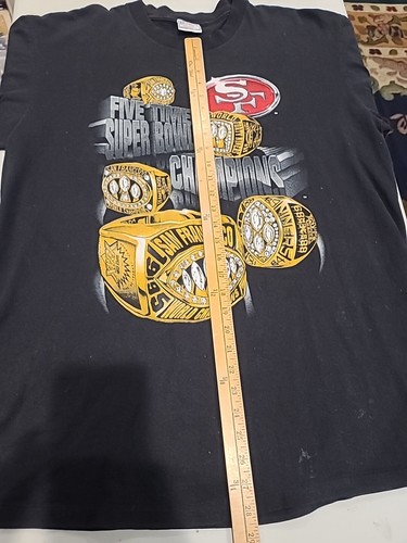 Vtg 95' NFL 49ers 5x SUPER BOWL CHAMPIONS Single Stitch Tshirt 2XL - Picture 10 of 12